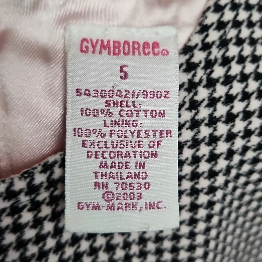 Gymboree Black and Pink Houndstooth Velvet Winter Dress Size 5 Vintage …